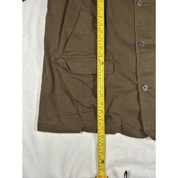 Eddie Bauer Jacket Mens XXL Brown Chore Barn Coat‎ Jacket Canvas Leather Trim - Picture 7 of 8